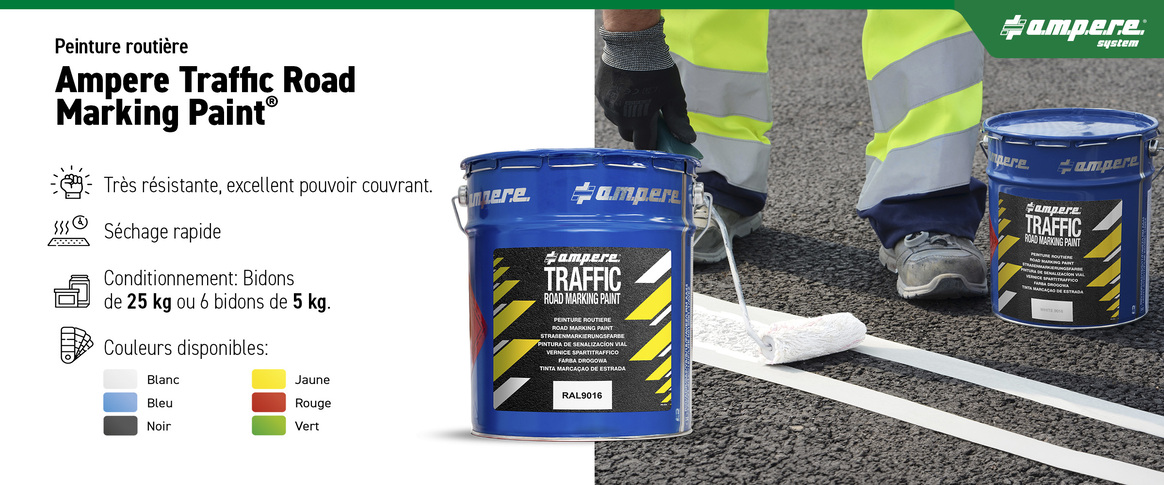 Peinture routière AMPERE TRAFFIC ROAD MARKING PAINT - 25 Kg