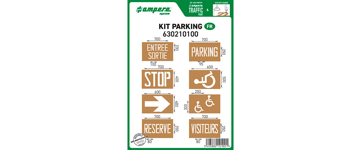 Pochoirs signalisation parking