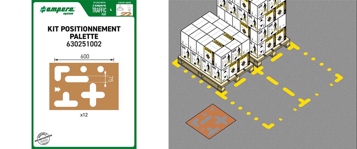 Pochoir signalisation emplacement palettes