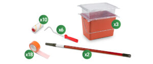 Kit attrezzi per verniciatura S – Rullo largo 110 mm